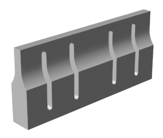 Ultrasonic horn -- slotted bar, no optimization